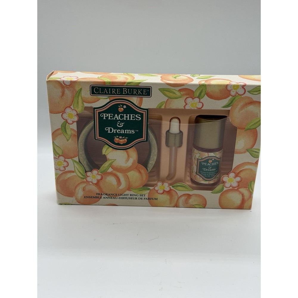 VTG 1994 Claire Burke Peaches & Dreams Light Ring & Fragrance Oil RARE